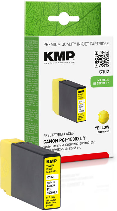 Tintenpatrone | Canon | CLI-1500 XL | Yellow | KMP