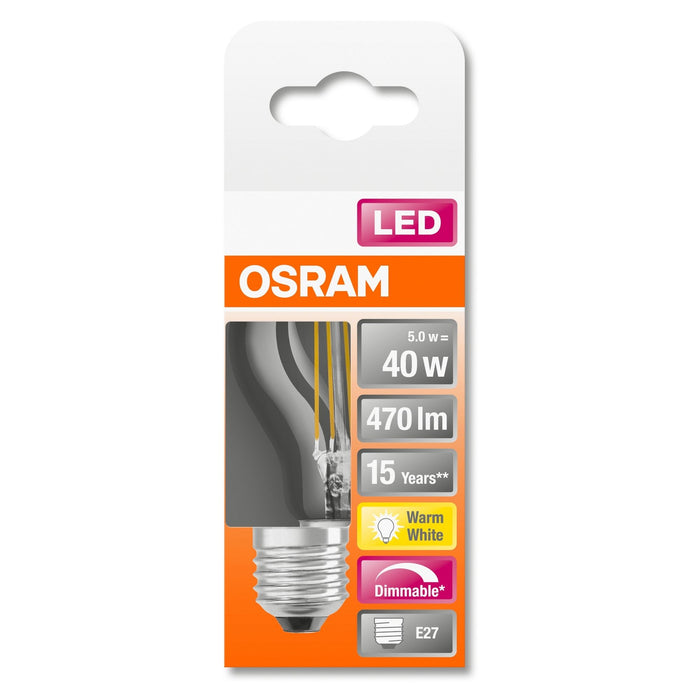 LED-E27 5w 470lm P40 DIM Filament Osram