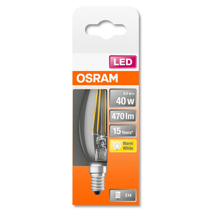 LED-E14 4W 470lm B37 Filament Osram