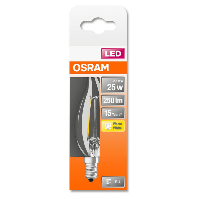 LED-E14 2W 250lm BA25 Filament Osram